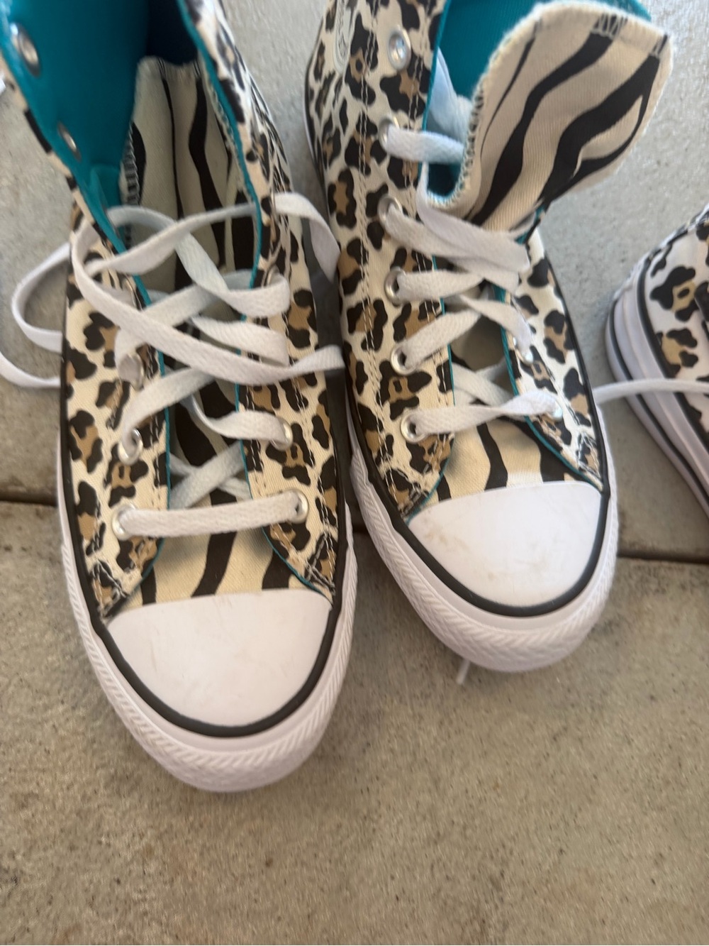 Canvas High-Top Kids Sneakers in Multi Animal Print